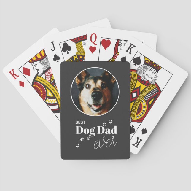 Bester Hund-Vater je Begleiter-Foto Spielkarten (Rückseite)