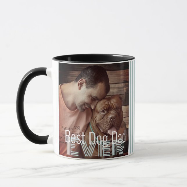 Bester Hund-Vater je benutzerdefinierter Foto Hund Tasse (Links)