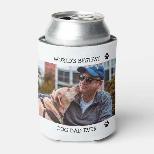 Bester Hund-Vater je benutzerdefiniertes Foto Hund Dosenkühler (Kanne Vorderseite)