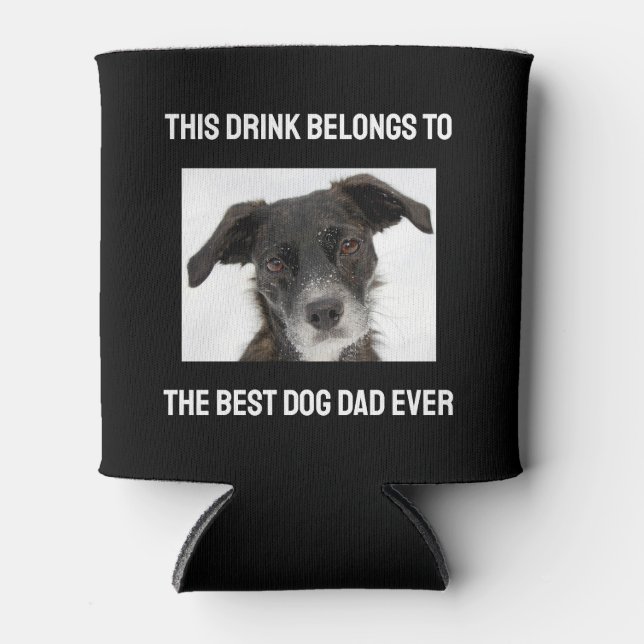 Bester Hund-Vater je benutzerdefiniertes Foto Schw Dosenkühler (Vorderseite)
