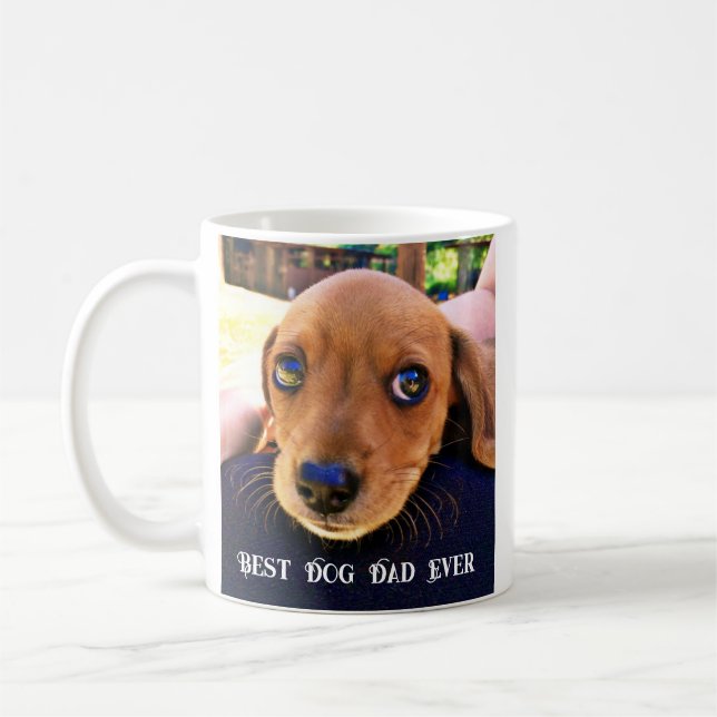 Bester Hund Vater je Foto Pet Spaß Welpe Kaffee Ta Kaffeetasse (Links)