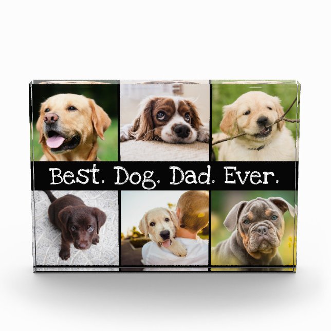 Bester Hund-Vater je Fotomaterial in Schwarz und W Fotoblock (Vorderseite)