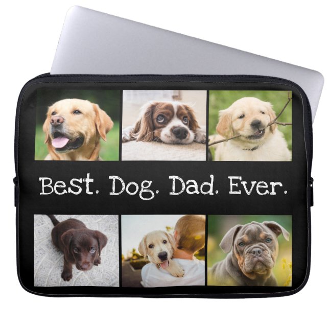 Bester Hund-Vater je Fotomaterial in Schwarz und W Laptopschutzhülle (Vorderseite)