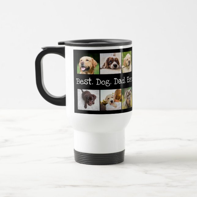 Bester Hund-Vater je Fotomaterial in Schwarz und W Reisebecher (Links)