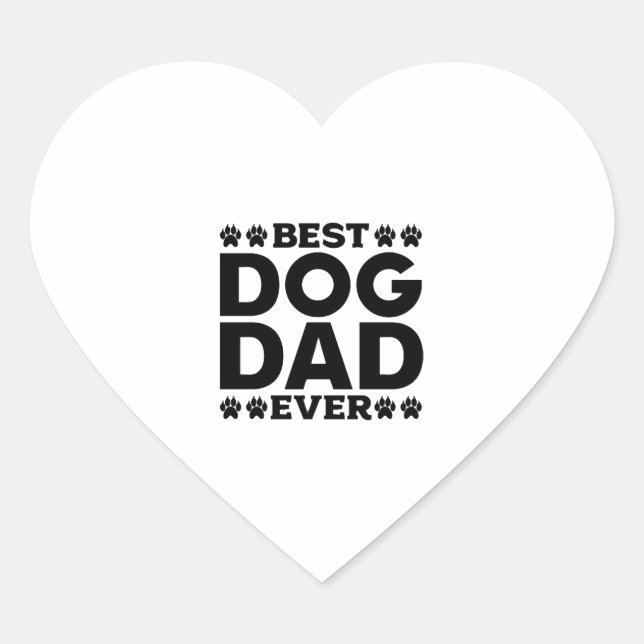 Bester Hund Vater je - Hunde Lover & Hunde Vater Herz-Aufkleber (Vorderseite)