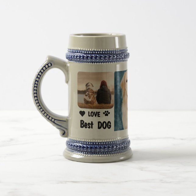 Bester Hund-Vater je kundenspezifisch Modernes Fot Bierglas (Links)