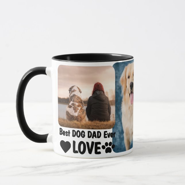 Bester Hund-Vater je kundenspezifisch Modernes Fot Tasse (Links)