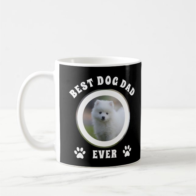 Bester Hund-Vater je kundenspezifisches Foto Perso Kaffeetasse (Links)