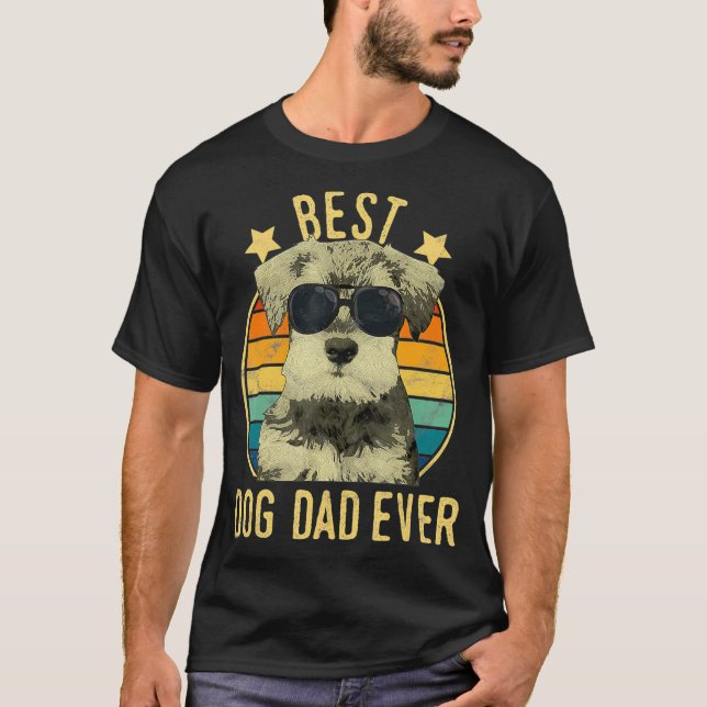 Bester Hund Vater je Miniatur Schnauzer Fathon T-Shirt (Vorderseite)