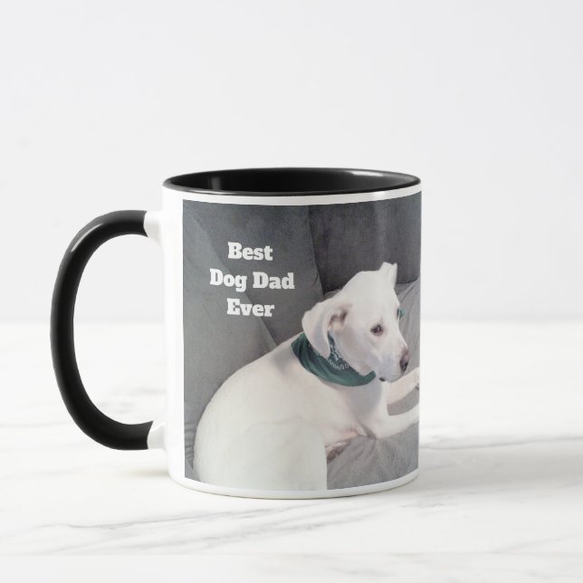 Bester Hund-Vater je Niedlicher weißer Welpenhund  Tasse (Links)