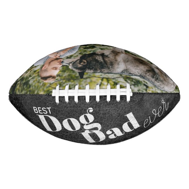 Bester Hund Vater je Retro Foto Football (Vorderseite)