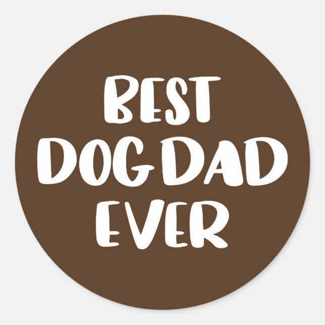 Bester Hund-Vater je Runder Aufkleber (Vorderseite)