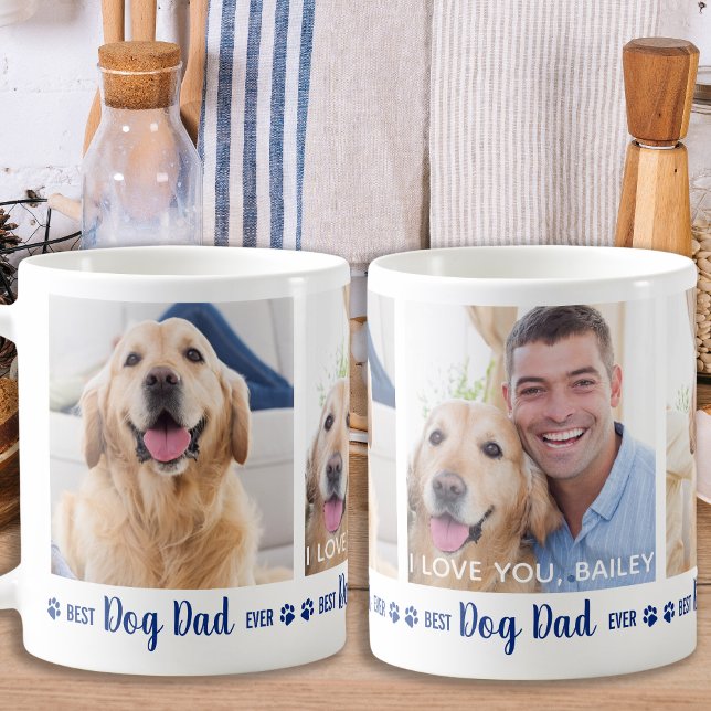 Bester Hund Vater je Spaß Blue 3 Foto Kaffeetasse (Von Creator hochgeladen)