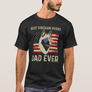 Bester Hund Vater je US Flagge Vater Joke Siberian T-Shirt