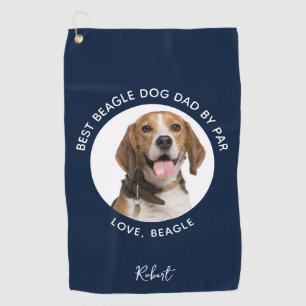 Bester Hund Vater nach Fertig Haustier Beagle Foto Golfhandtuch