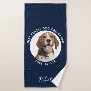 Bester Hund Vater nach Fertig Haustier Beagle Hund Badehandtuch