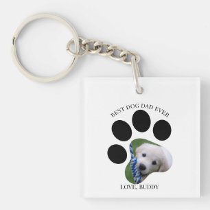 Bester Hunde-Vater Aller Zeiten Foto Pfotenabdruck Schlüsselanhänger