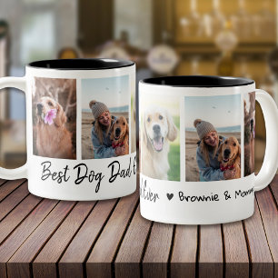 Bester Hunde-Vater aller Zeiten Pet 5 Foto-Collage Zweifarbige Tasse