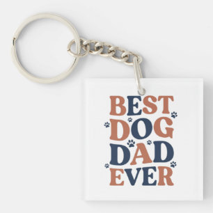 Bester Hunde-Vater Aller Zeiten Pfotenabdruck-Typo Schlüsselanhänger