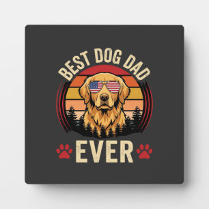 Bester Hunde-Vater Aller Zeiten Retro Golden Retri Fotoplatte