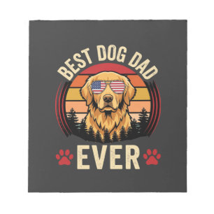 Bester Hunde-Vater Aller Zeiten Retro Golden Retri Notizblock