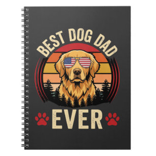 Bester Hunde-Vater Aller Zeiten Retro Golden Retri Notizblock