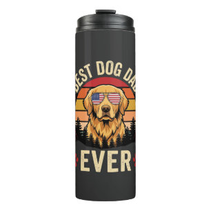 Bester Hunde-Vater Aller Zeiten Retro Golden Retri Thermosbecher