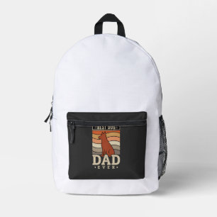 Bester Hunde-Vater Aller Zeiten Retro-Silhouette Bedruckter Rucksack