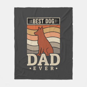 Bester Hunde-Vater Aller Zeiten Retro-Silhouette Fleecedecke