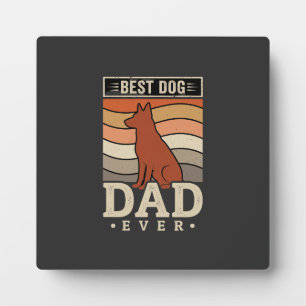 Bester Hunde-Vater Aller Zeiten Retro-Silhouette Fotoplatte