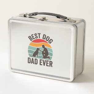 Bester Hunde-Vater Aller Zeiten Vintage-Sonnenunte Metall Brotdose