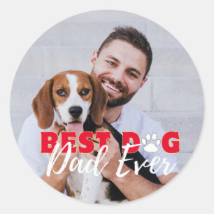 Bester Hunde-Vater je Personalisierte Fotos Runder Aufkleber