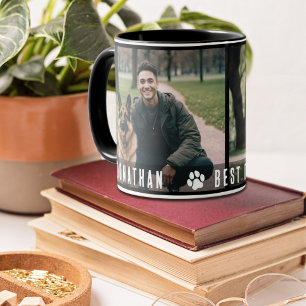 Bester Hunde-Vater je Schwarz-weiß 2 Foto Tasse