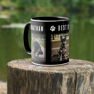 Bester Hunde-Vater je Schwarz-weiß 3 Foto Tasse