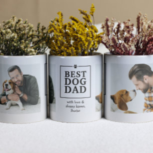 Bester Hunde-Vater-Pfotenabdruck 2-Foto-Tasse Kaffeetasse