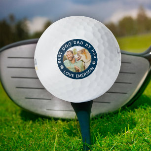 Bester Hunde-Vater von Par Foto Navy Blau Golfball