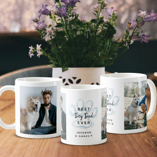 Bester Hundepapa Aller Zeiten Zwei Fotos Blaue Pfo Kaffeetasse