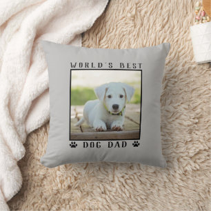 Bester Hundepapa der Welt Pfotenabdrücke Haustierf Kissen