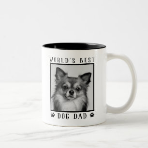 Bester Hundepapa der Welt Pfotenabdrücke Schwarz-W Zweifarbige Tasse
