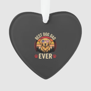 Bester Hundepapa ever Retro Golden Retriever Ornament