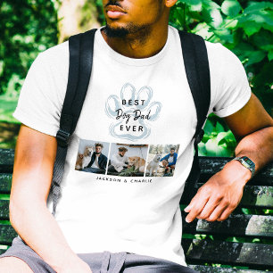 Bester Hundepapa überhaupt Blaues Pfotenabdruck Ha T-Shirt