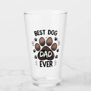 Bester Hundepapa überhaupt – Süßer Pfotenabdruck H Glas