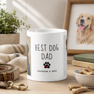 Bester Hundepapa   Zwei Foto-Handschrift-Text Kaff Mattglastasse