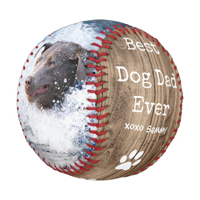 Bester Hundetag je | Barnholz 2 Foto Vatertag Baseball (Schrägansicht)
