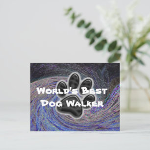 Bester Hundetrainer der Welt Blaues Spiral-Tierpfo Postkarte