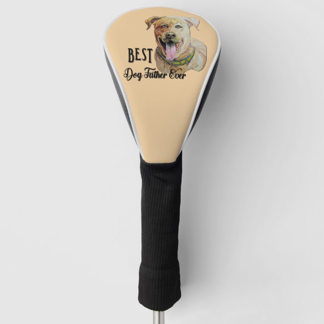 Bester Hundevater je Pit Bull Brindle  Golf Headcover (Vorderseite)