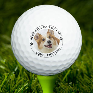 BESTER HUNDEVATER VON PAR Pfotenabdruck Foto Golfball
