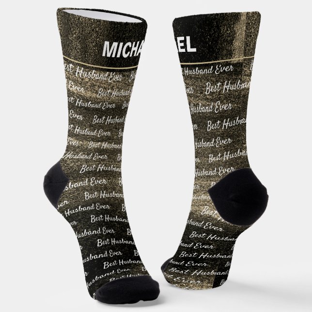 Bester Husband je | Braune Dream Abstrakt Socken (Gewinkelt)
