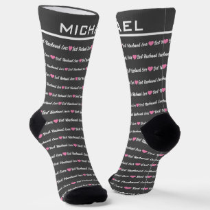 Bester Husband je Elegant Monogram Socken