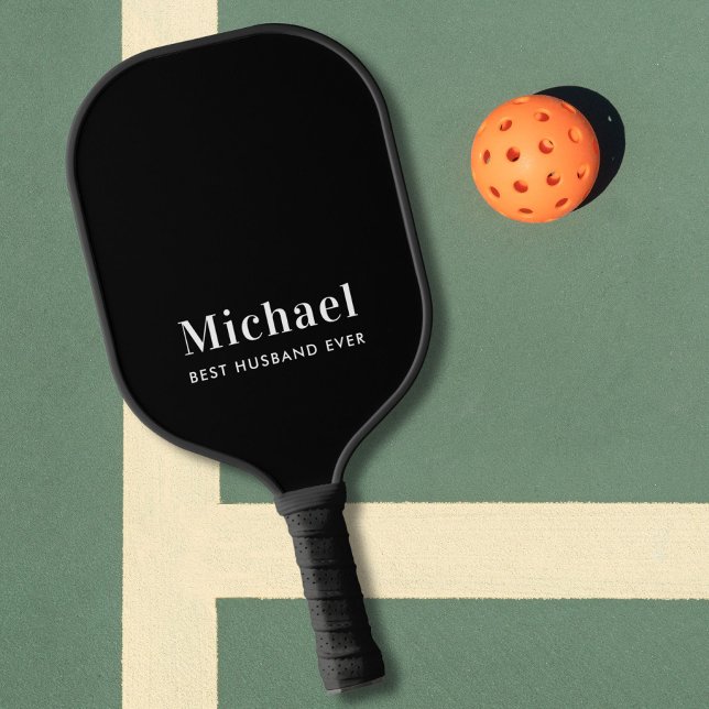 Bester Husband je Monogram Black Pickleball Schläger (Von Creator hochgeladen)